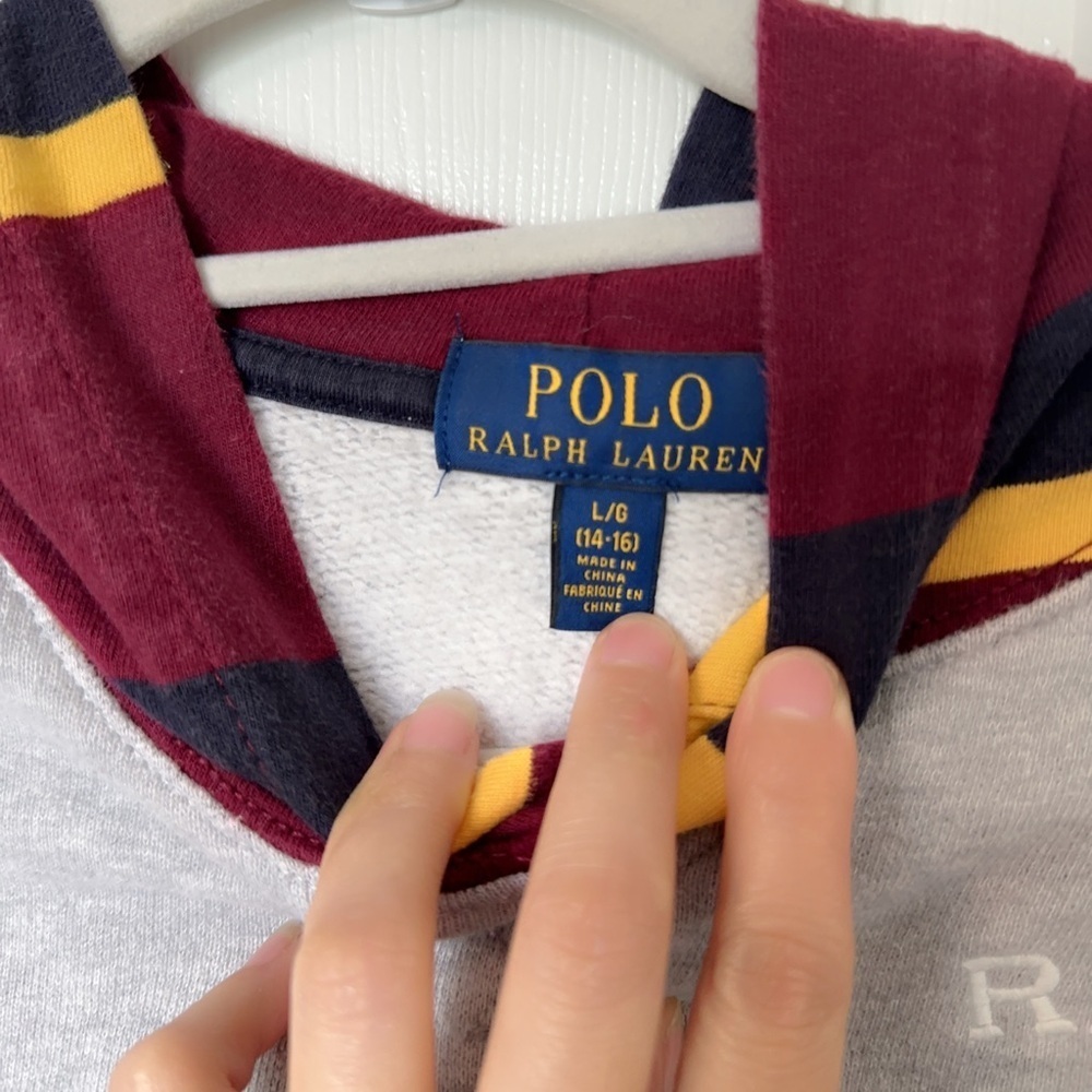 Polo by Ralph Lauren Gray Top with Maroon and Yellow Accents - Picture 3 of 11